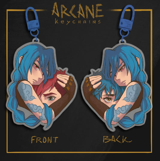 Jinx hugs Vi + Isha Acrylic Charm [Preorder]