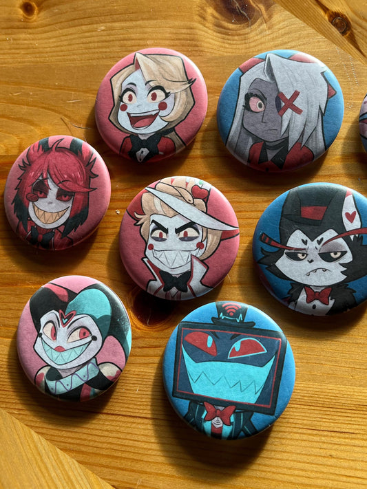 Hazbin Hotel Buttons